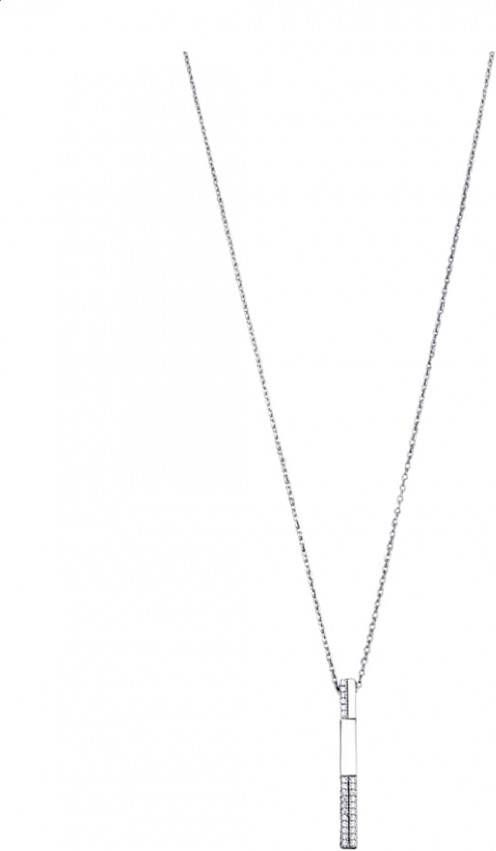 KLiNGEL Collier met witte synth. zirkonia's Zilverkleur