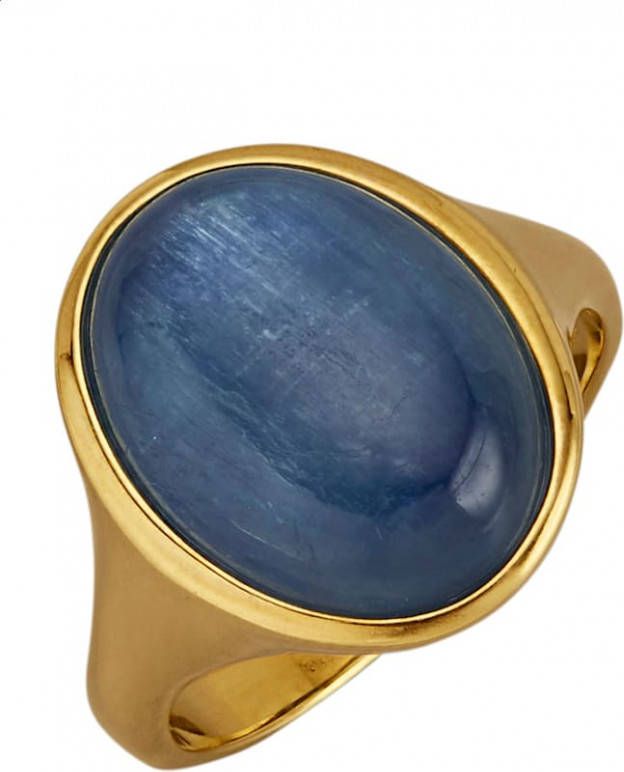 KLiNGEL Damesring met 1 kyaniet cabochon Goudkleur