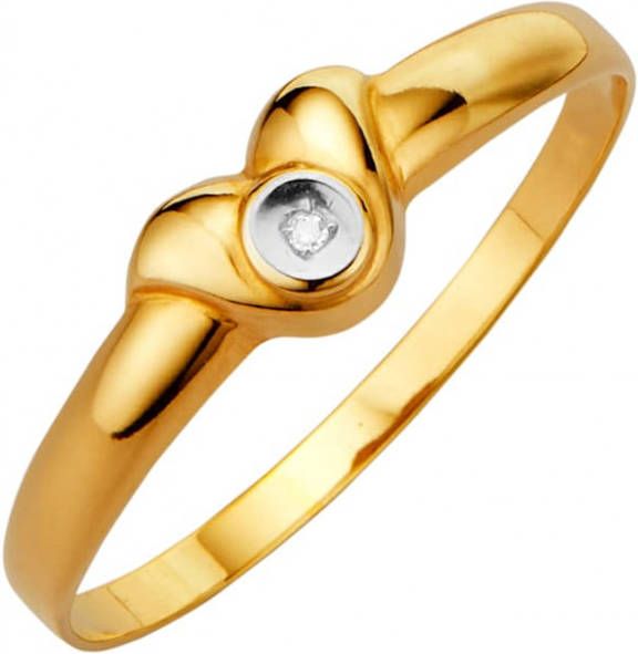 KLiNGEL Damesring met diamant Wit