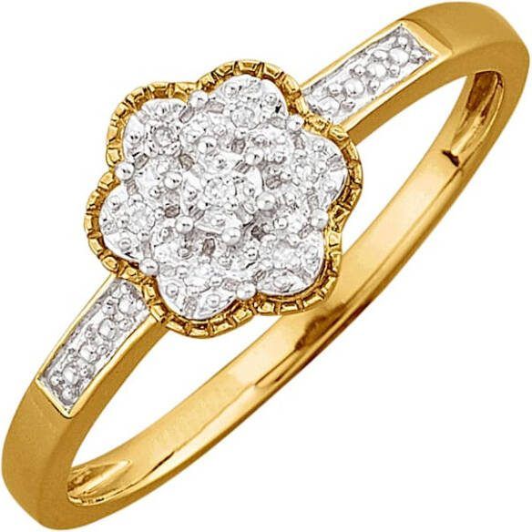 KLiNGEL Damesring met diamanten Bicolor