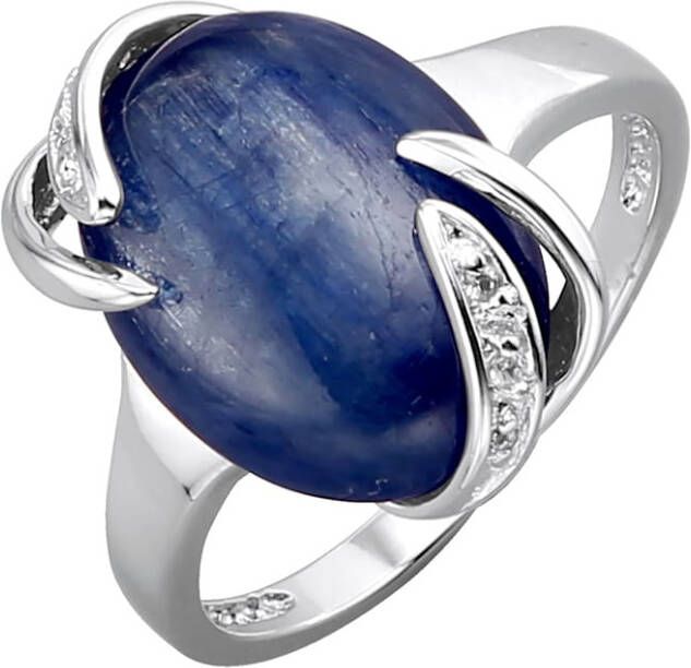 WENZ Damesring met kyaniet met kyaniet en topaas, van echt zilver Zilverkleur