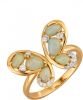 KLiNGEL Damesring Vlinder met opaal en synth. zirkonia's, echt zilver Bicolor online kopen