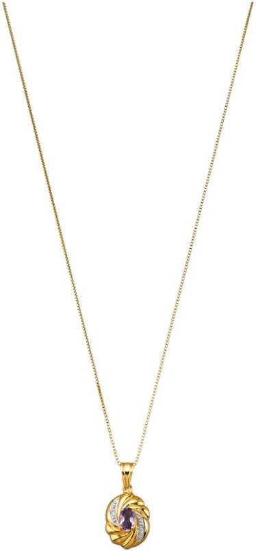 KLiNGEL Hanger met ketting met amethist Paars
