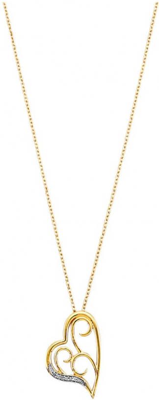 KLiNGEL Hanger met ketting met diamanten Geelgoudkleur