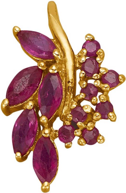 KLiNGEL Hanger met robijn, van echt zilver Goudkleur