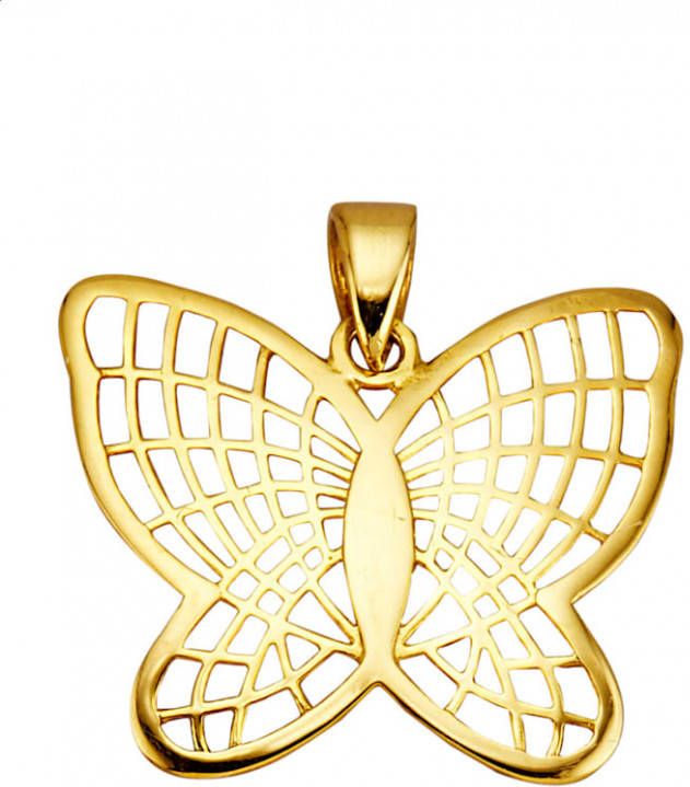 KLiNGEL Hanger Vlinder van echt zilver Geelgoudkleur