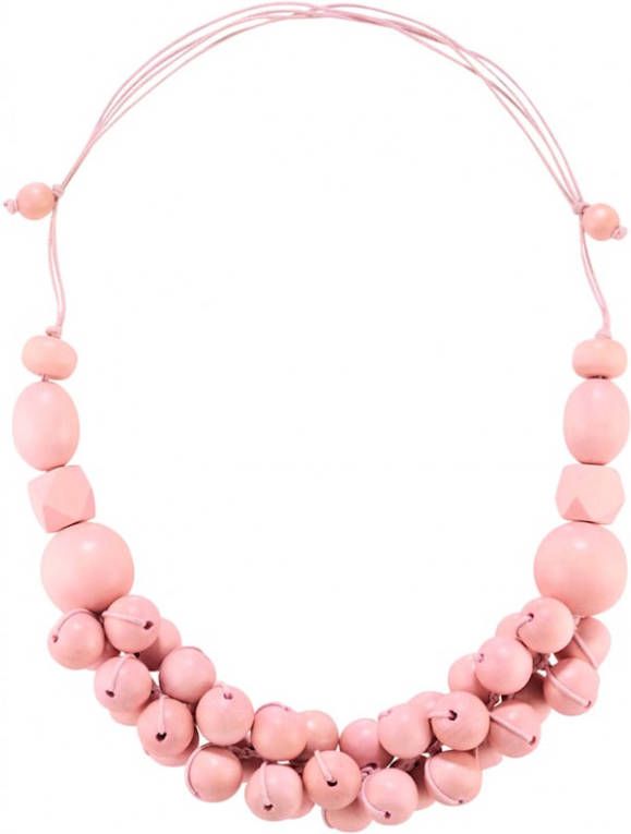 KLiNGEL Ketting met houten kraaltjes Roze