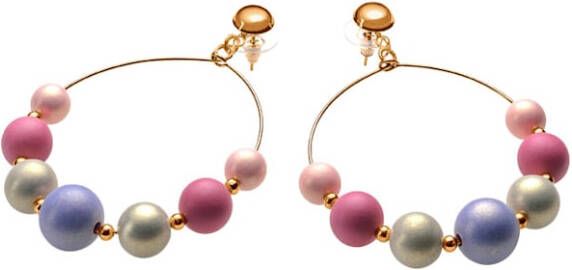 WENZ Oorbellen met pastelkleurige kralen Multicolor
