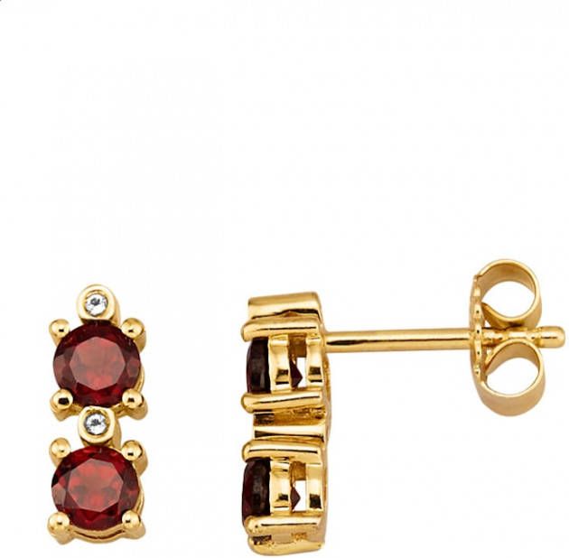 KLiNGEL Oorstekers met granaten Goudkleur